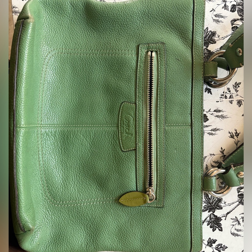 Green Leather Tote Bag